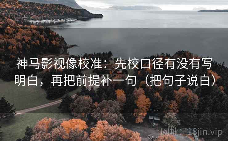 神马影视像校准：先校口径有没有写明白，再把前提补一句（把句子说白）